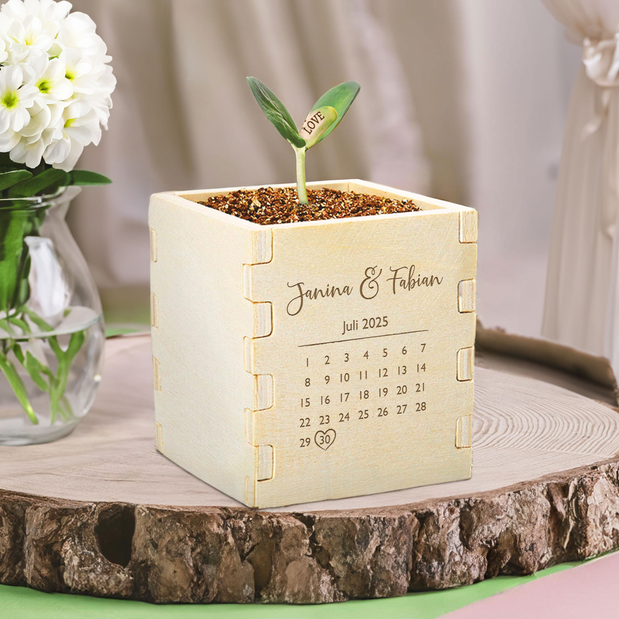 Zauberbohne mit Gravur für Paare - Kalender