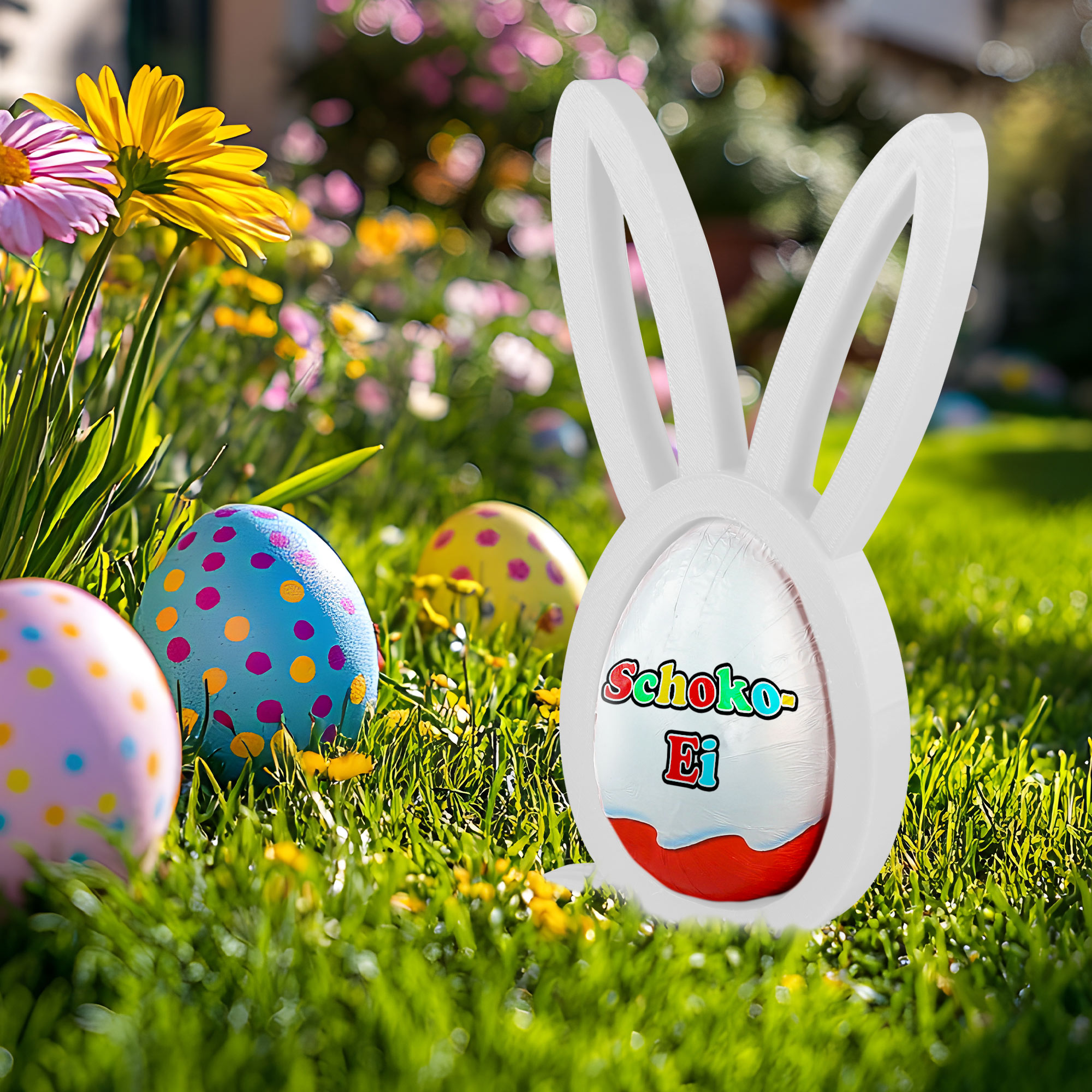 Osterhase Ü-Ei Halter im 3er Set - Weiß