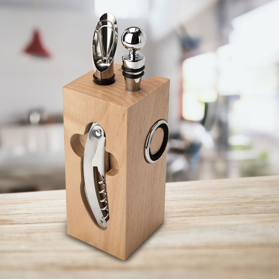 Sommelier Set im Buche Block Sommelier Set im Buche Block