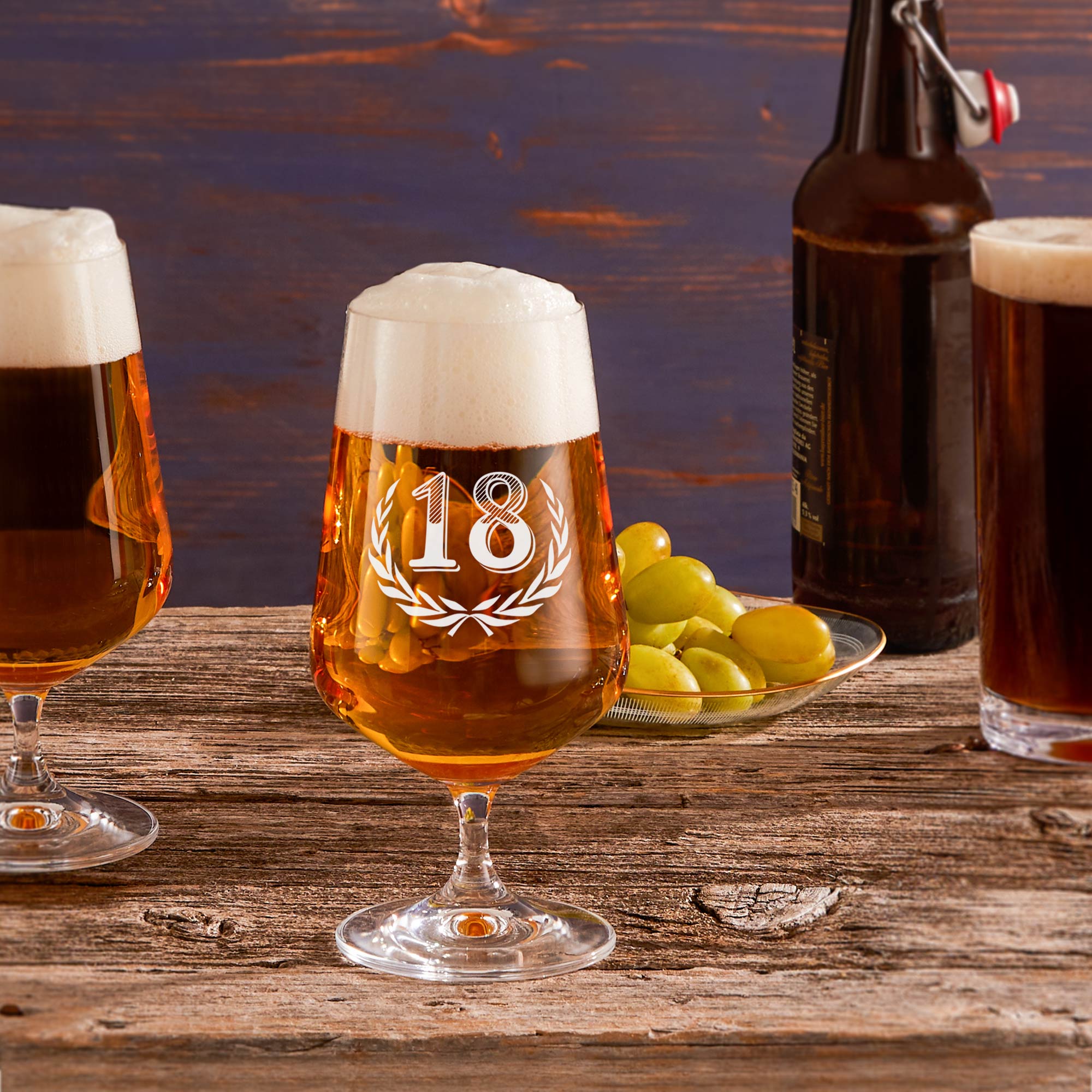 Bierglas zum 18. Geburtstag - Pilstulpe mit Gravur