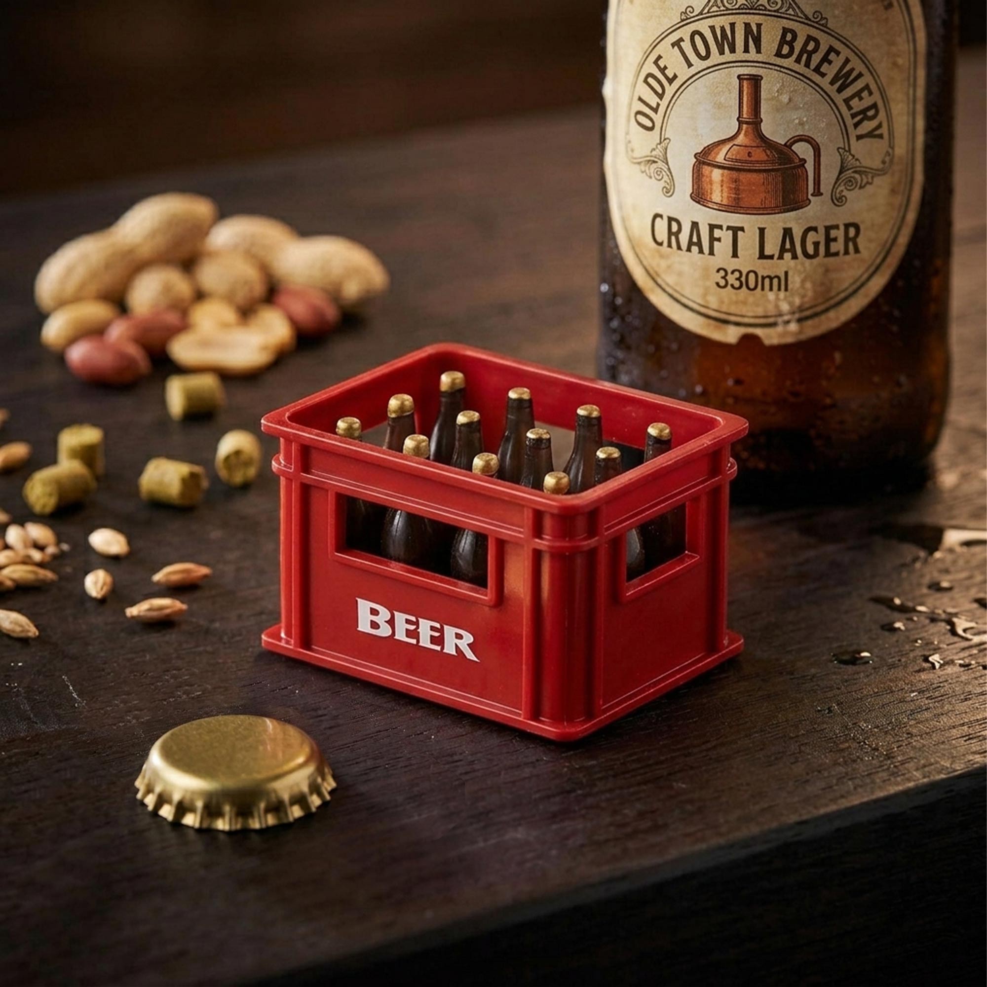 Flaschenöffner Bierkiste - Bieröffner mit Magnet Rot Flaschenöffner Bierkiste - Bieröffner mit Magnet Rot