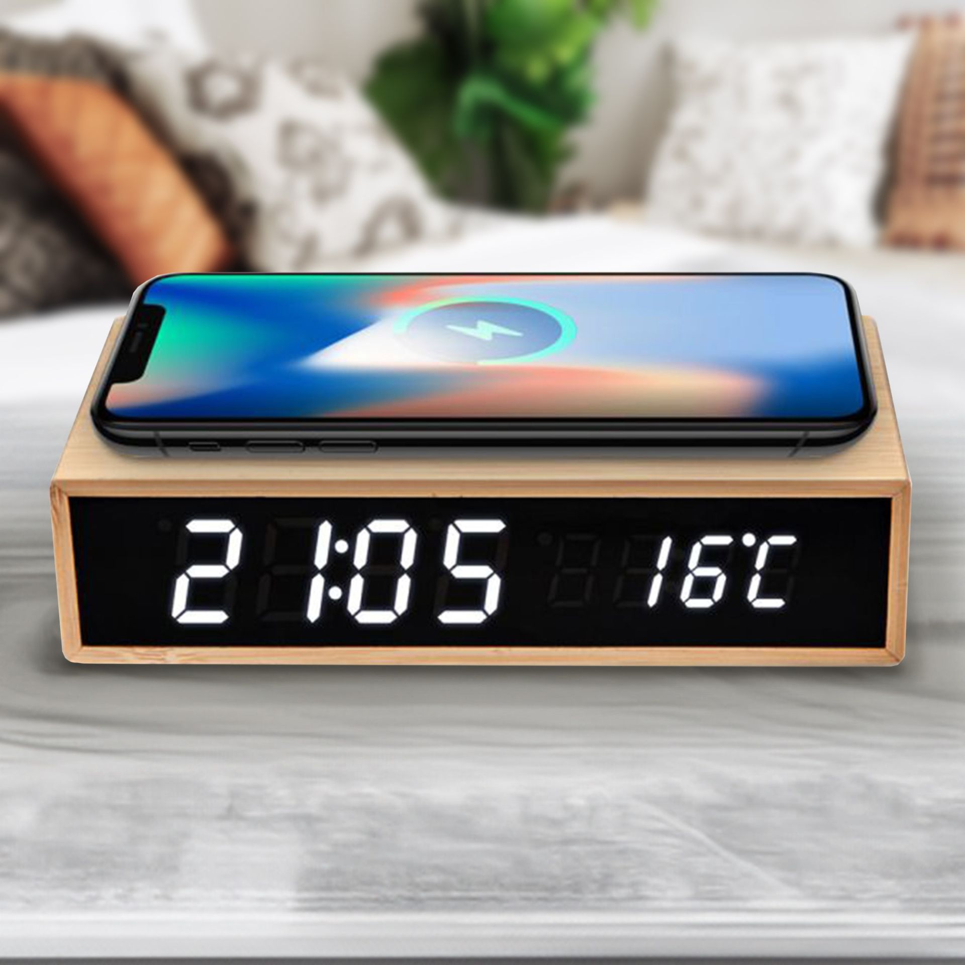 3in1 Digitaluhr mit Ladestation und Wecker