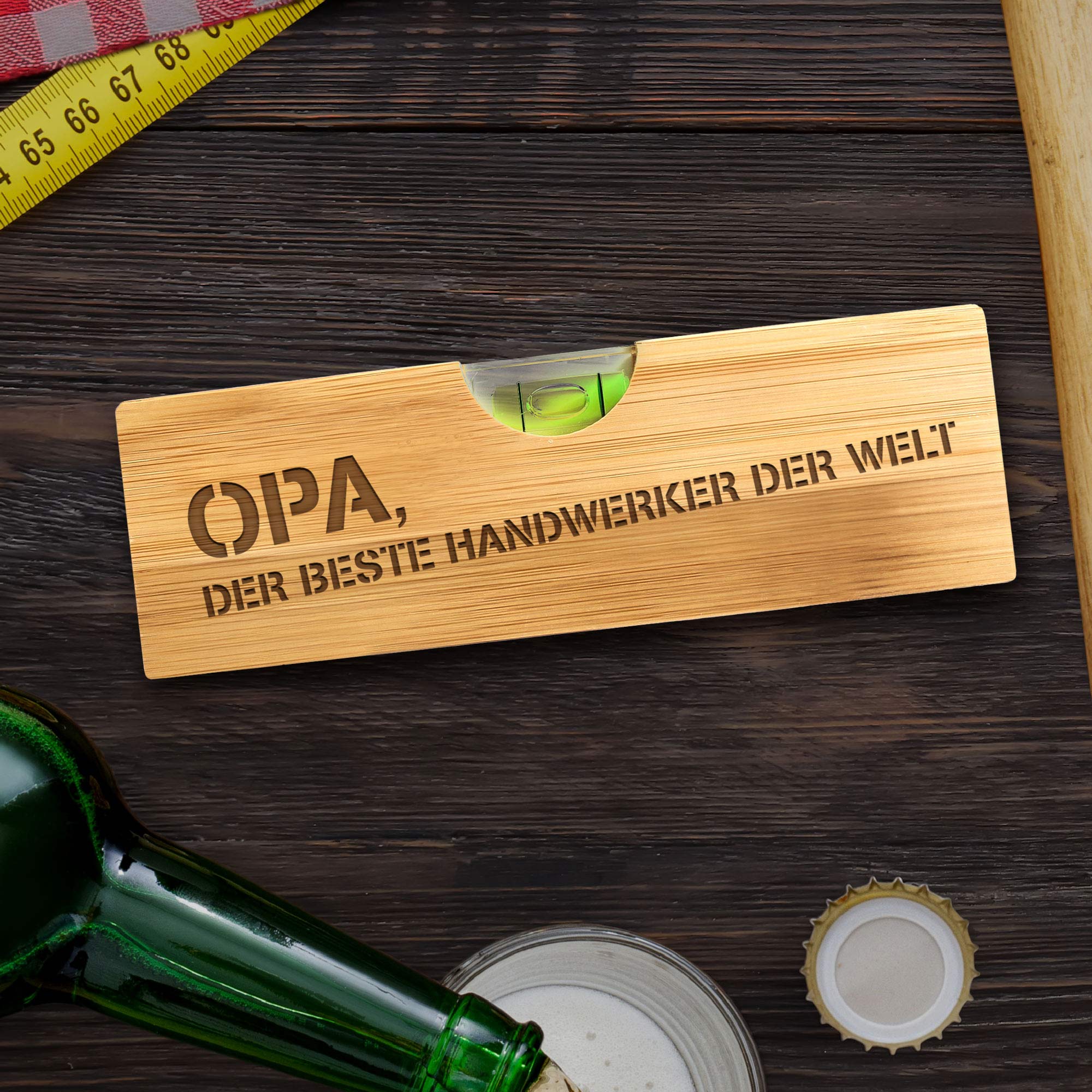 Flaschenöffner Wasserwaage - Handwerker Opa