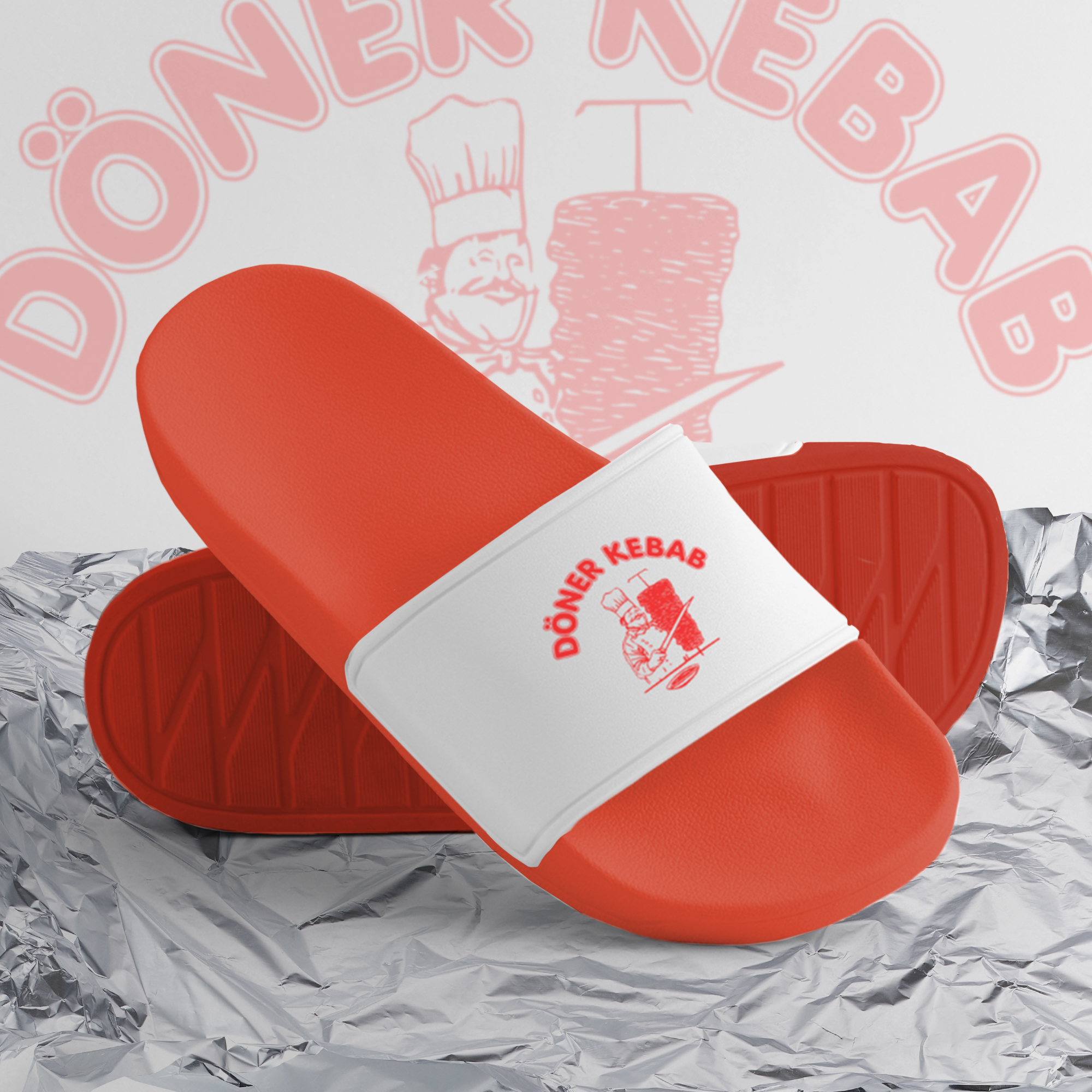 Badelatschen Döner Kebab – Rot-Weiß für echte Grillhelden