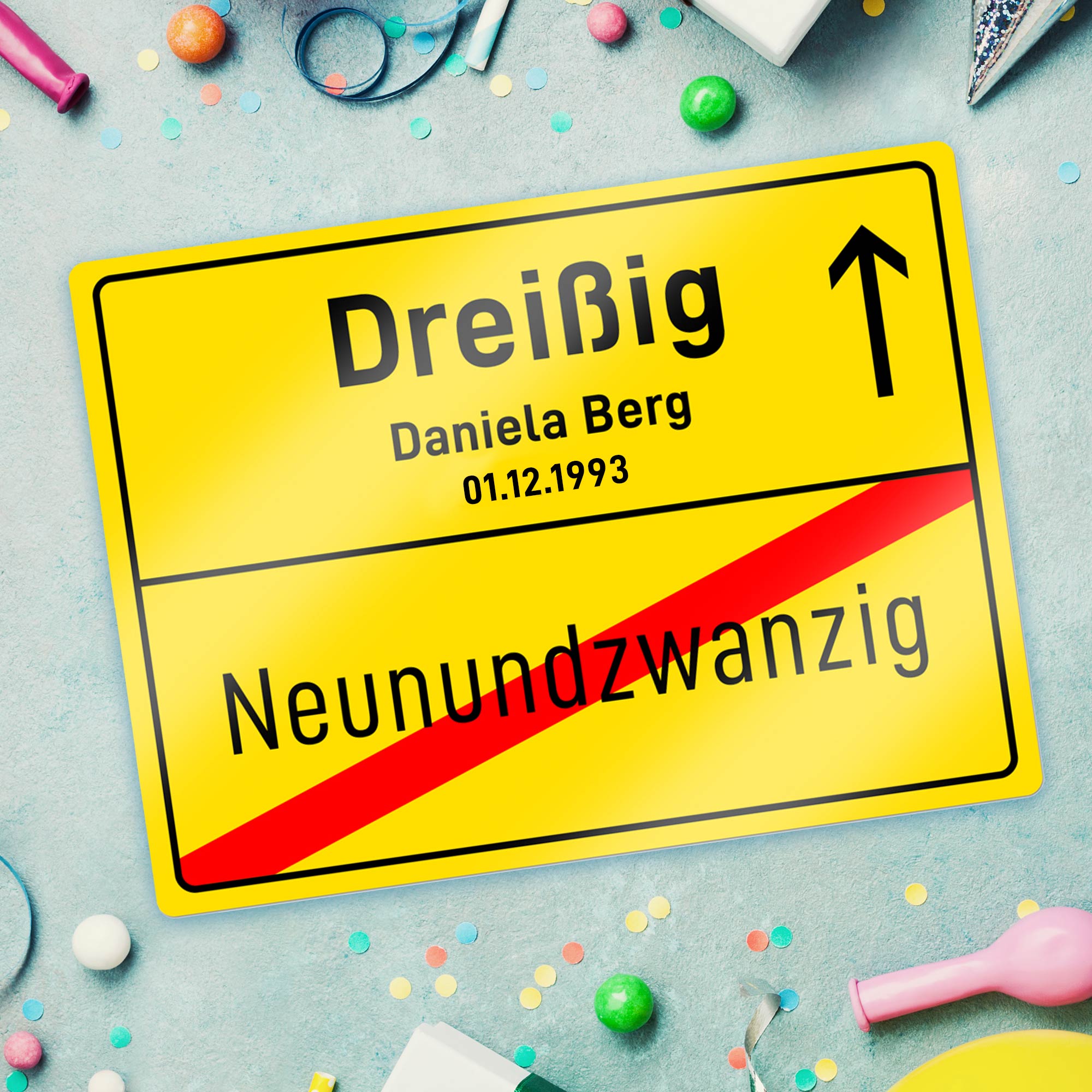 Personalisiertes Ortsschild - 30. Geburtstag