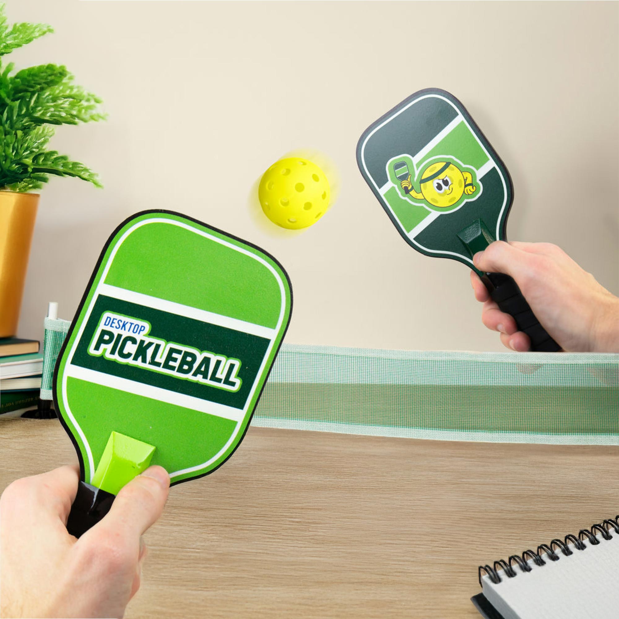 Schreibtisch Pickleball Set mit Schlägern