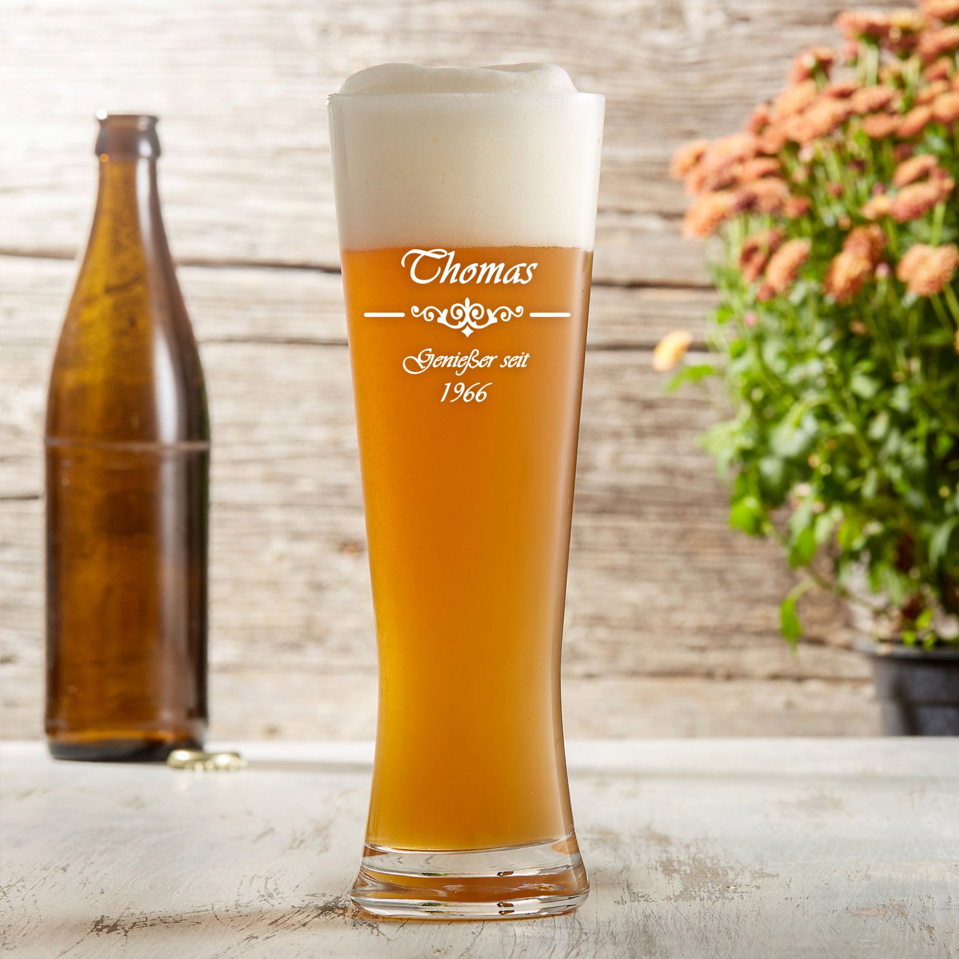 Weizenglas mit Gravur - Genießer