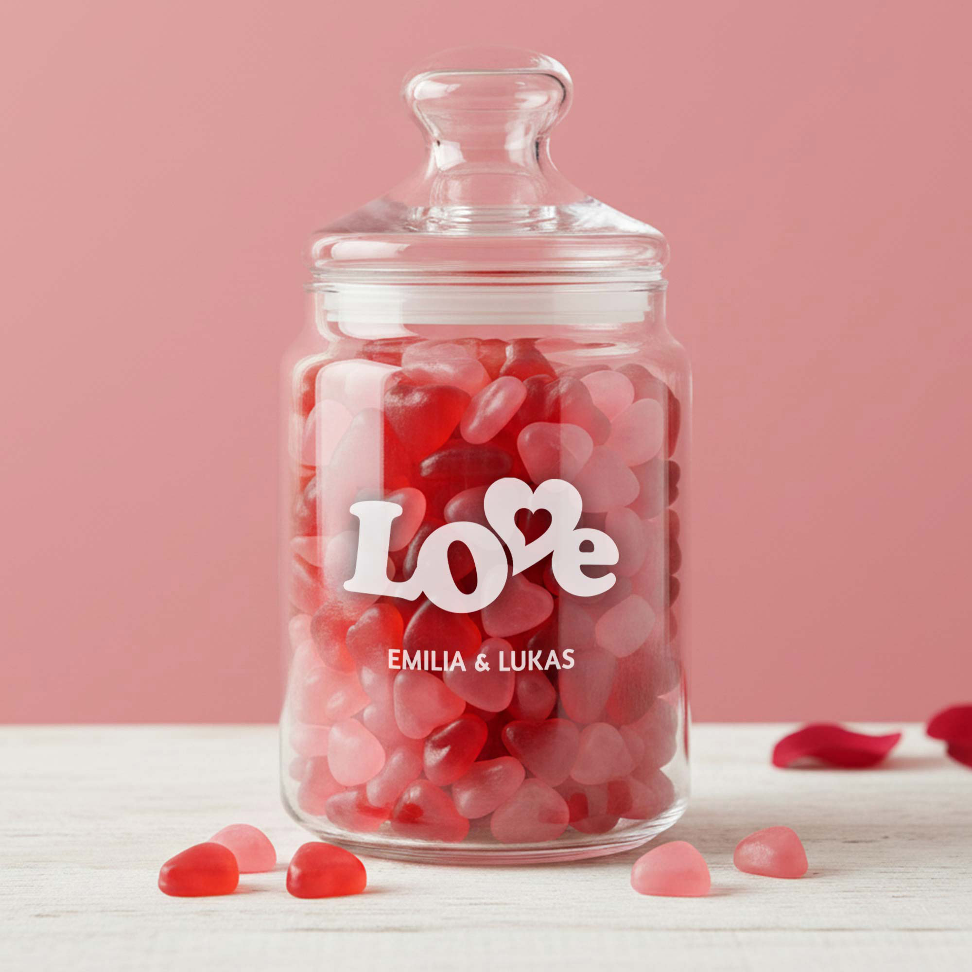 Bonbonglas mit Gravur - Love - Personalisiert Bonbonglas mit Gravur - Love - Personalisiert