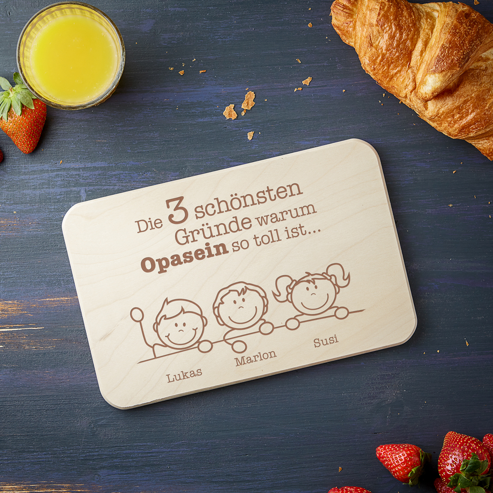 Frühstücksbrett - Gute Gründe - Opasein - Personalisiert Frühstücksbrett - Gute Gründe - Opasein - Personalisiert