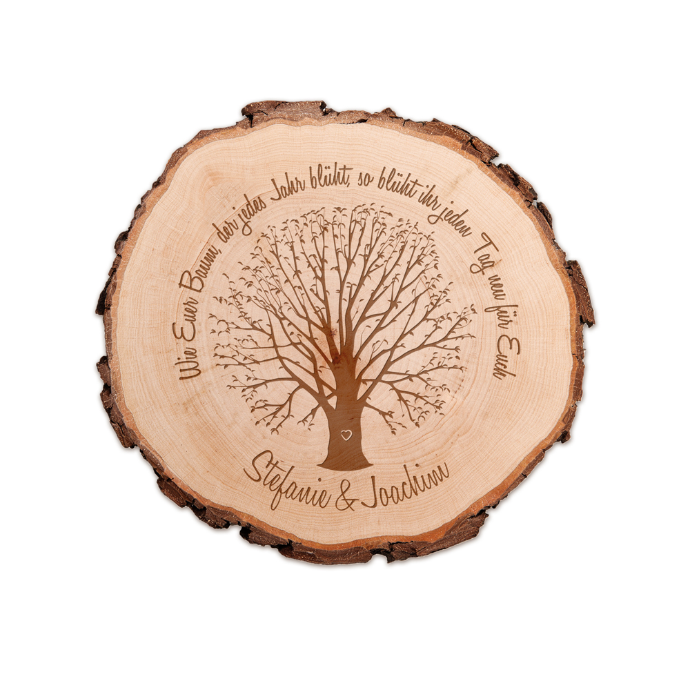 Baumscheibe mit Gravur - Ehebaum